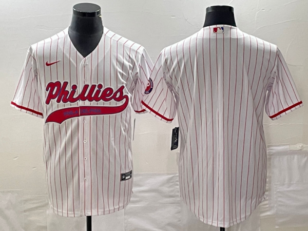 Men Philadelphia Phillies Blank White Cool Base Stitched Baseball Jersey