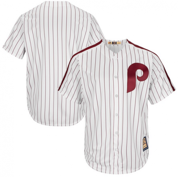 Philadelphia Phillies Customized Majestic Cooperstown Cool Base Team Jersey White Red