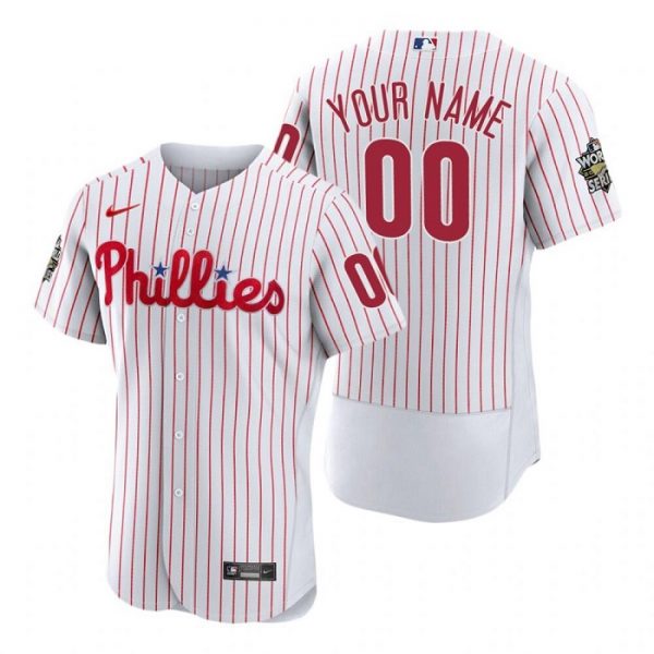 Philadelphia Phillies White Customized 2022 World Series Cool Base Stitched Baseball Jersey