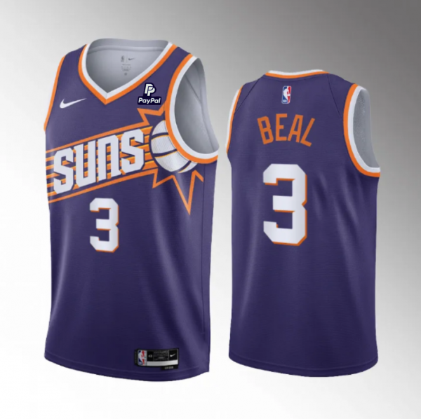 Men Phoenix Suns #3 Bradley Beal Purple Icon Edition Stitched Basketball Jersey