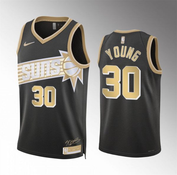 Men Phoenix Suns #30 Thaddeus Young Black 2024 Select Series Stitched Basketball Jersey