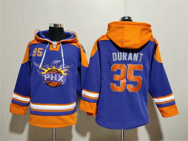 Men Phoenix Suns #35 Kevin Durant Purple Ageless Must-Have Lace-Up Pullover Hoodie