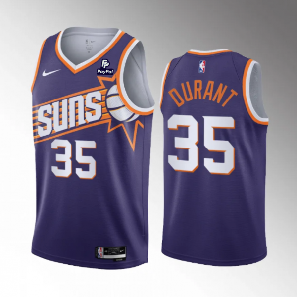 Men Phoenix Suns #35 Kevin Durant Purple Icon Edition Stitched Basketball Jersey