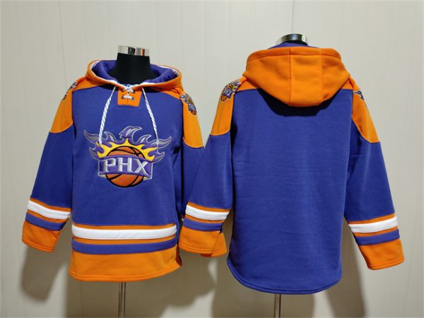 Men Phoenix Suns Blank Purple Ageless Must-Have Lace-Up Pullover Hoodie