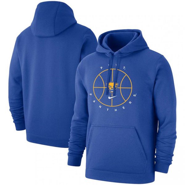 Men Pitt Panthers Blue Basketball Icon Club Fleece Pullover Hoodie