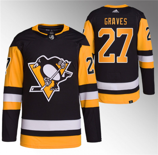 Men Pittsburgh Penguins #27 Ryan Graves Black Stitched Jersey