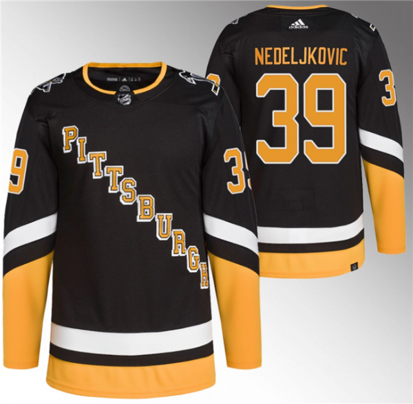 Men Pittsburgh Penguins #39 Alex Nedeljkovic Black 2021/22 Alternate Primegreen Stitched Jersey