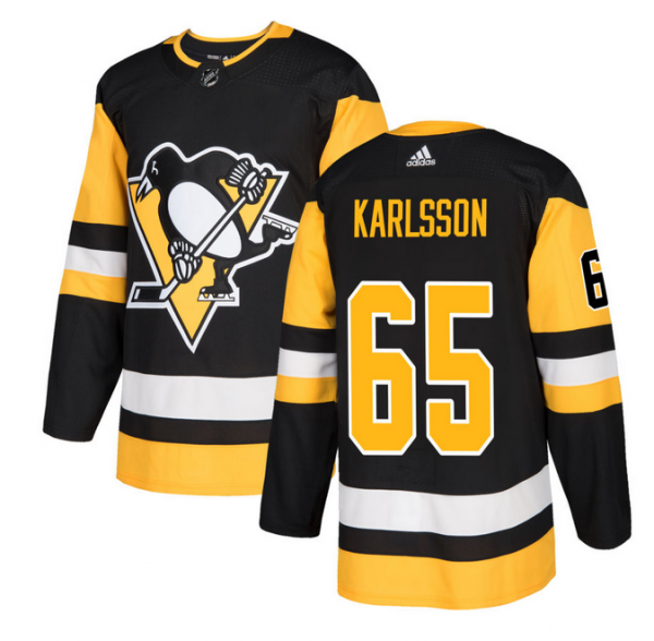 Men Pittsburgh Penguins #65 Erik Karlsson Black Stitched Jersey
