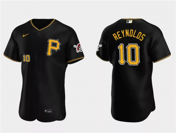 Men Pittsburgh Pirates #10 Bryan Reynolds Black Flex Base Stitched Baseball Jersey
