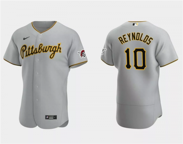 Men Pittsburgh Pirates #10 Bryan Reynolds Grey Flex Base Stitched Baseball Jersey
