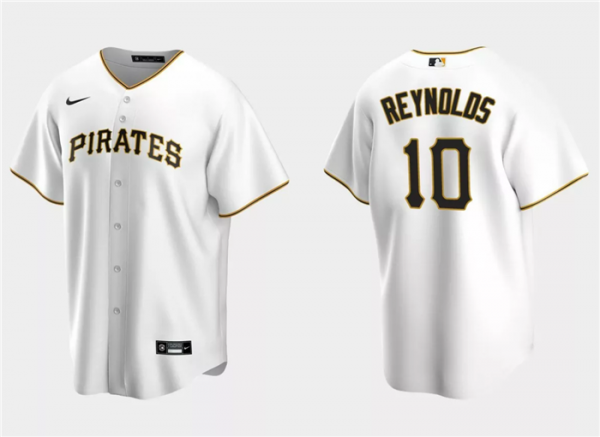 Men Pittsburgh Pirates #10 Bryan Reynolds White Cool Base Stitched Baseball Jersey