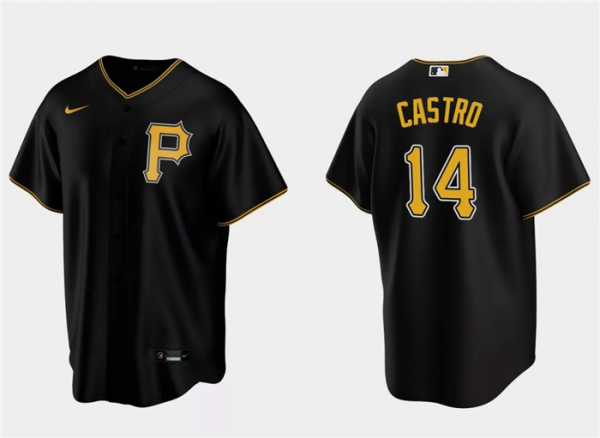 Men Pittsburgh Pirates #14 Rodolfo Castro Black Cool Base Stitched Baseball Jersey