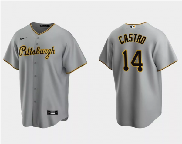 Men Pittsburgh Pirates #14 Rodolfo Castro Grey Cool Base Stitched Baseball Jersey