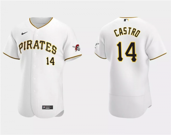 Men Pittsburgh Pirates #14 Rodolfo Castro White Flex Base Stitched Baseball Jersey