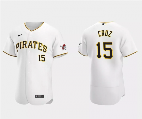 Men Pittsburgh Pirates #15 Oneil Cruz White Flex Base Stitched Baseball Jersey