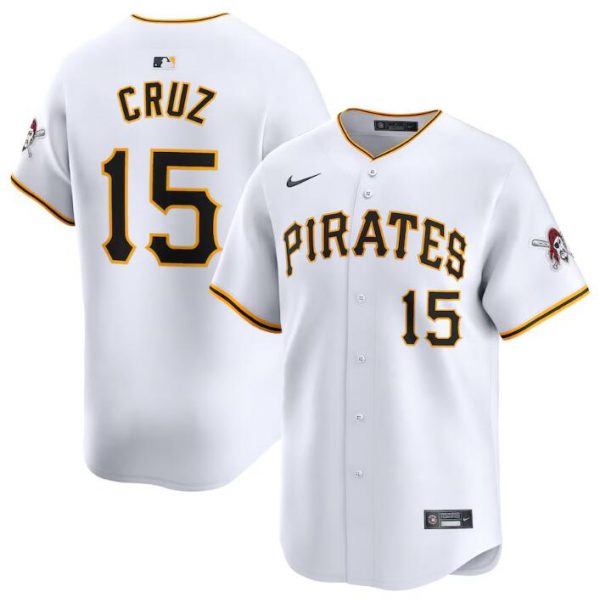 Men Pittsburgh Pirates #15 Oneil Cruz White Home Limited Stitched Baseball Jersey