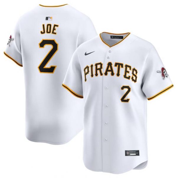 Men Pittsburgh Pirates #2 Connor Joe White Home Limited Stitched Baseball Jersey