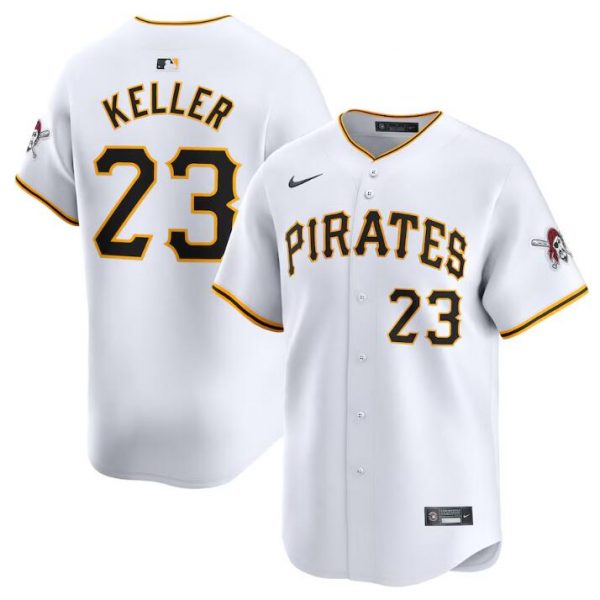 Men Pittsburgh Pirates #23 Mitch Keller White Home Limited Stitched Baseball Jersey