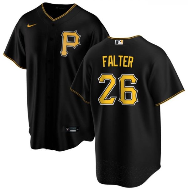 Men Pittsburgh Pirates #26 Bailey Falter Black Cool Base Stitched Baseball Jersey
