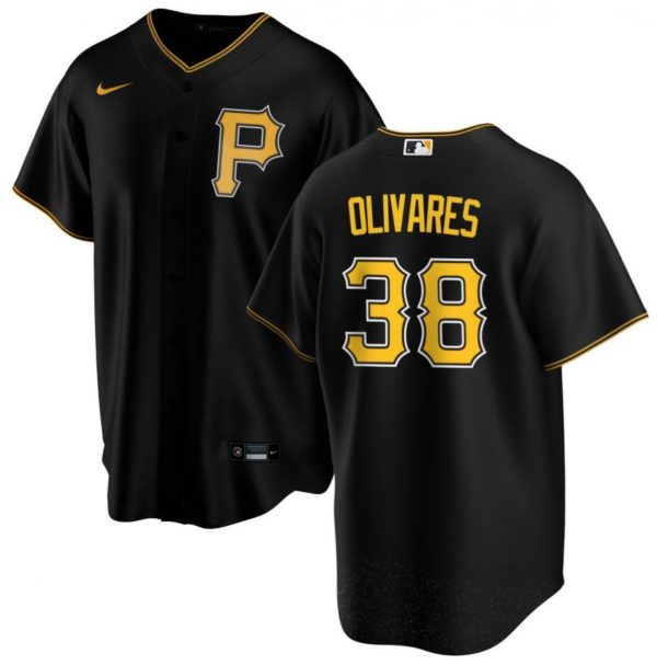 Men Pittsburgh Pirates #38 Edward Olivares Black Cool Base Stitched Baseball Jersey