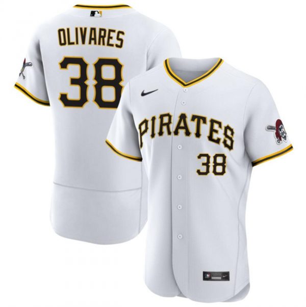Men Pittsburgh Pirates #38 Edward Olivares White Flex Base Stitched Baseball Jersey