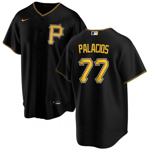 Men Pittsburgh Pirates #77 Joshua Palacios Black Cool Base Stitched Baseball Jersey
