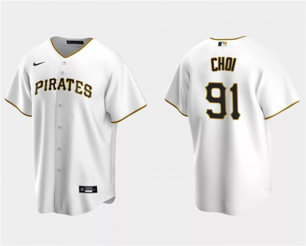 Men Pittsburgh Pirates #91 Ji Man Choi White Cool Base Stitched Baseball Jersey