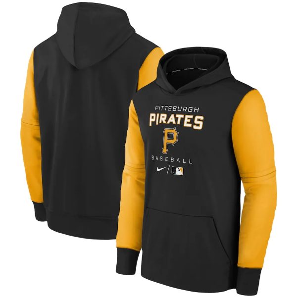 Men Pittsburgh Pirates Black 2022 City Connect Therma Performance Pullover Hoodie