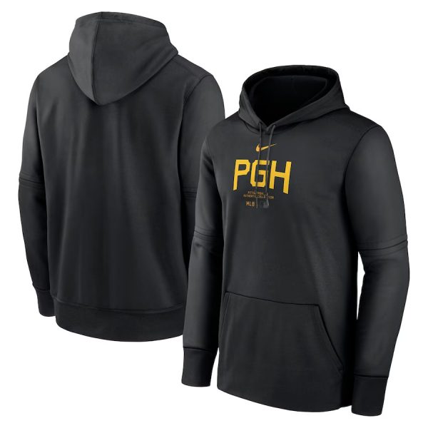 Men Pittsburgh Pirates Black 2024 Collection Practice Performance Pullover Hoodie