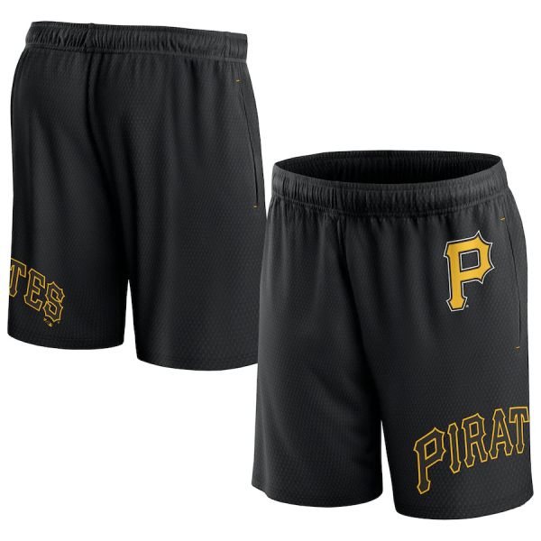 Men Pittsburgh Pirates Black Clincher Mesh Shorts
