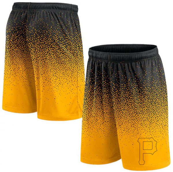 Men Pittsburgh Pirates Black/Yellow Ombre Shorts