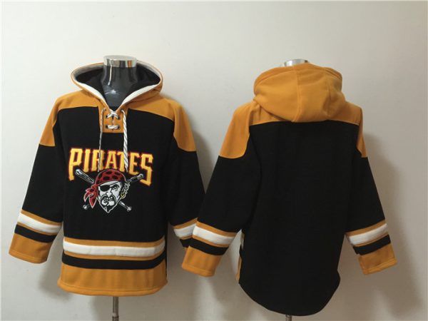 Men Pittsburgh Pirates Blank Ageless Must-Have Lace-Up Pullover Hoodie