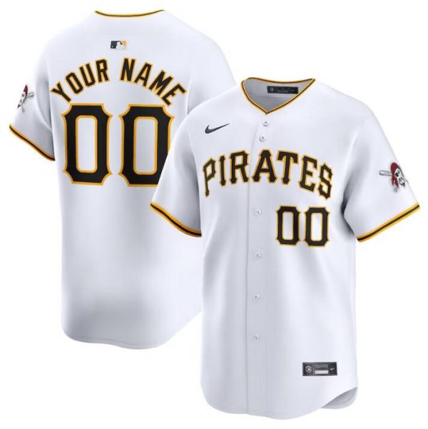 Pittsburgh Pirates Customized White Home Limited Stitched Baseball Jersey