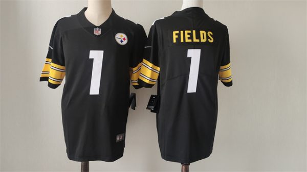 Men Pittsburgh Steelers #1 Justin Fields Black Vapor Untouchable Limited Stitched Jersey