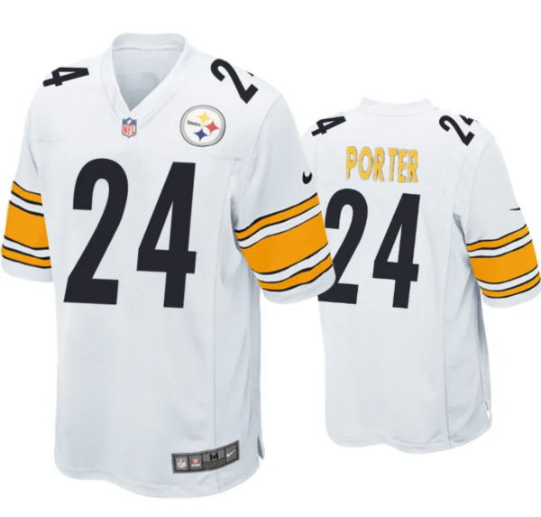 Men Pittsburgh Steelers #24 Joey Porter Jr. White Stitched Game Jersey