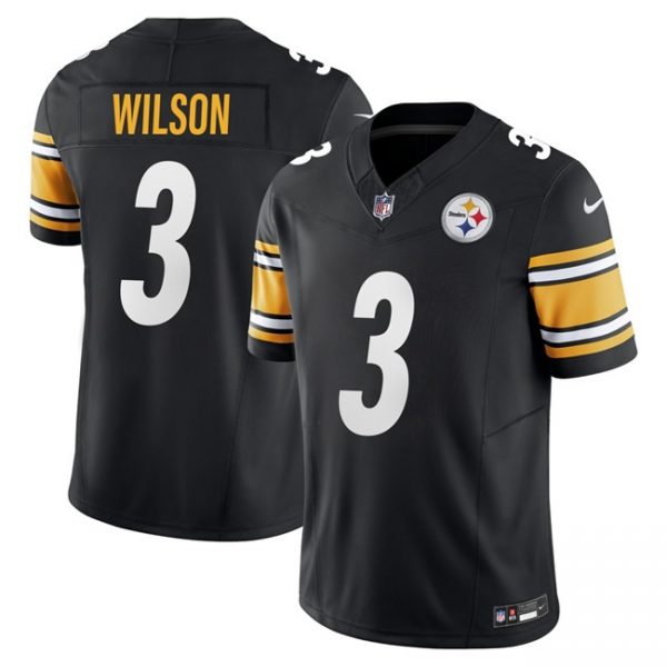 Men Pittsburgh Steelers #3 Russell Wilson Black 2024 F.U.S.E. Vapor Untouchable Limited Stitched Jersey