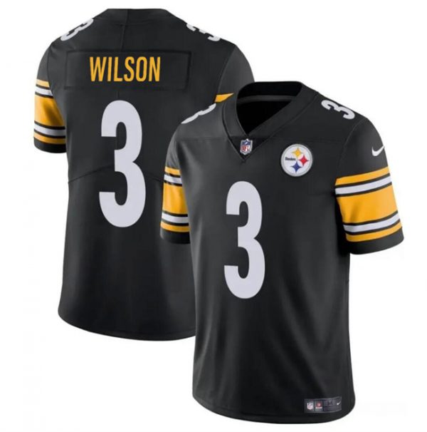 Men Pittsburgh Steelers #3 Russell Wilson Black Vapor Untouchable Limited Stitched Jersey