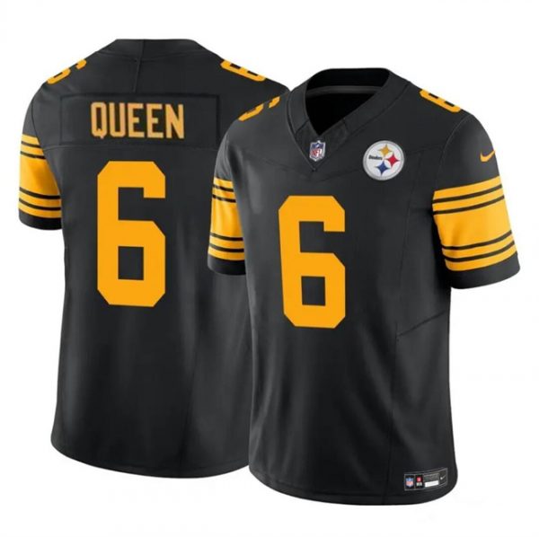 Men Pittsburgh Steelers #6 Patrick Queen Black 2023 F.U.S.E. Color Rush Vapor Untouchable Limited Stitched Jersey