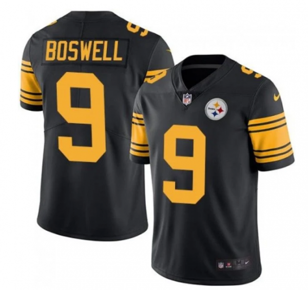 Men Pittsburgh Steelers #9 Chris Boswell Black Vapor Color Rush Stitched Jersey