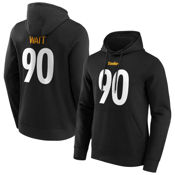 Men Pittsburgh Steelers #90 T.J. Watt Black Hoodie