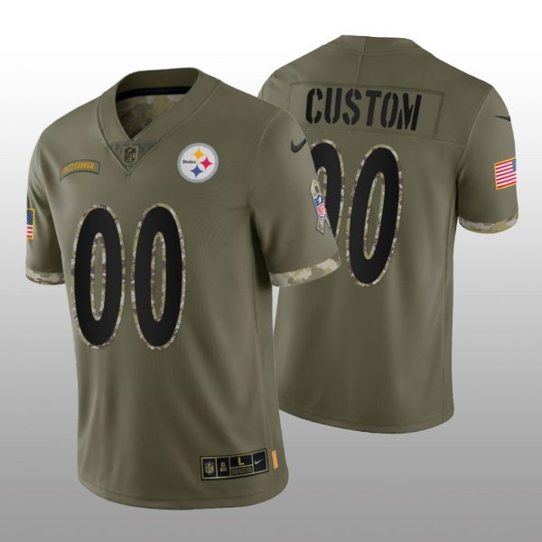 Pittsburgh Steelers ACTIVE PLAYER Custom Olive 2022 Salute To Service Limited Stitched Jersey