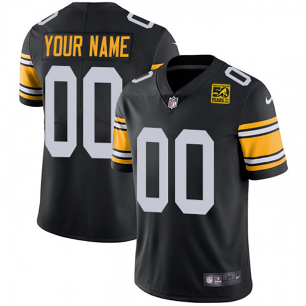 Pittsburgh Steelers Active Player Custom Black 2023 Color Rush 50th Anniversary Vapor Untouchable Limited Jersey
