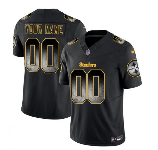 Pittsburgh Steelers Active Player Custom Black 2023 F.U.S.E. Smoke Vapor Untouchable Limited Stitched Jersey