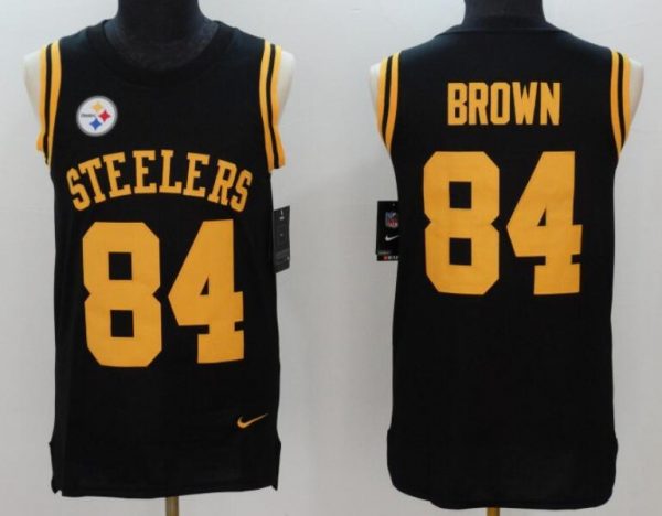 Pittsburgh Steelers Active Player Custom Black Team Color Rush Tank Top Limited Stitched Jersey