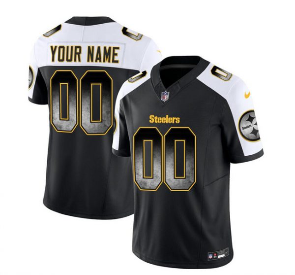 Pittsburgh Steelers Active Player Custom Black/White 2023 F.U.S.E. Smoke Vapor Untouchable Limited Stitched Jersey