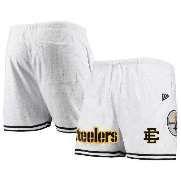 Men Pittsburgh Steelers Pro White/Black Shorts