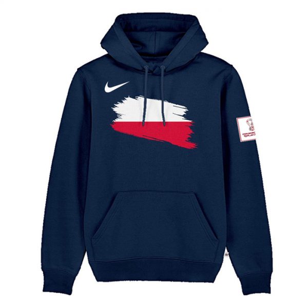 Men Poland FIFA World Cup Soccer Hoodie Navy