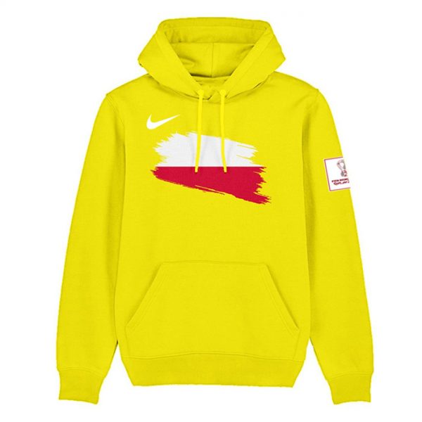 Men Poland FIFA World Cup Soccer Hoodie Yellow