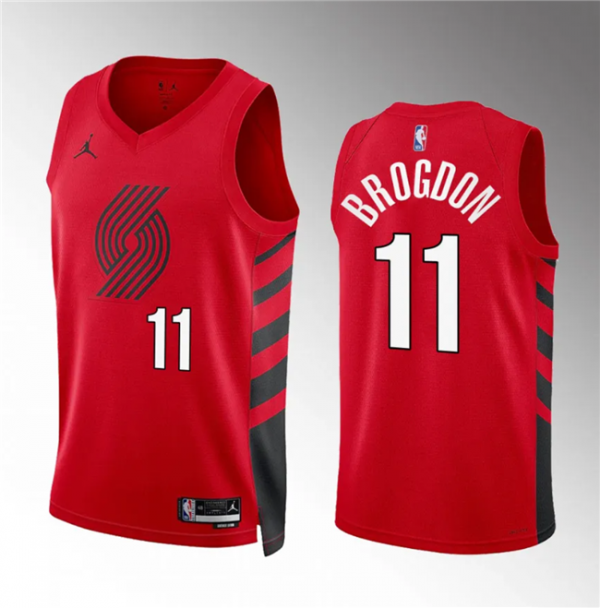 Men Portland Trail Blazers #11 Malcolm Brogdon Red Statement Edition Stitched Basketball Jersey