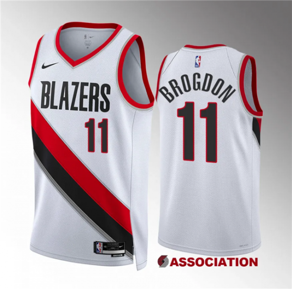 Men Portland Trail Blazers #11 Malcolm Brogdon White Association Edition Stitched Basketball Jersey